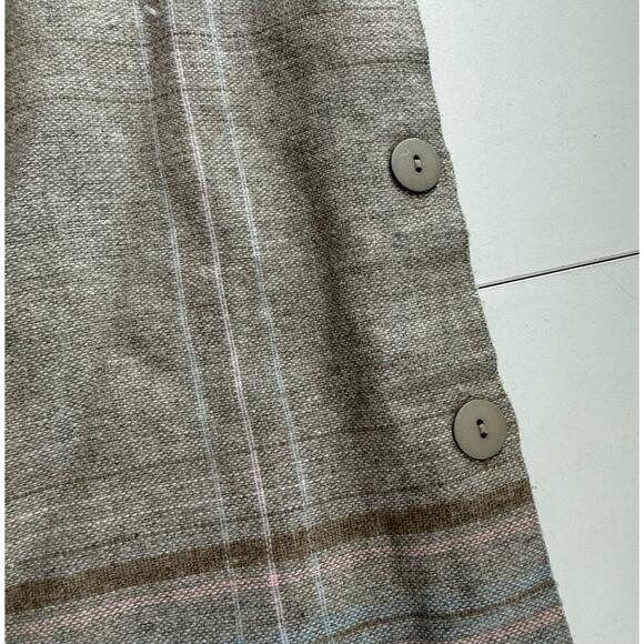 Vintage Wool A Line Plaid Gray Side Button USA Midi Skirt Size 13 - Picture 5 of 8